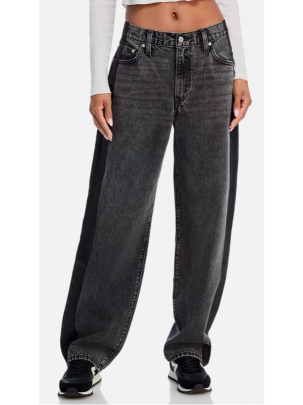 Levis Premium Women’s Baggy Dad Jeans in Satin Spats Black Size 29